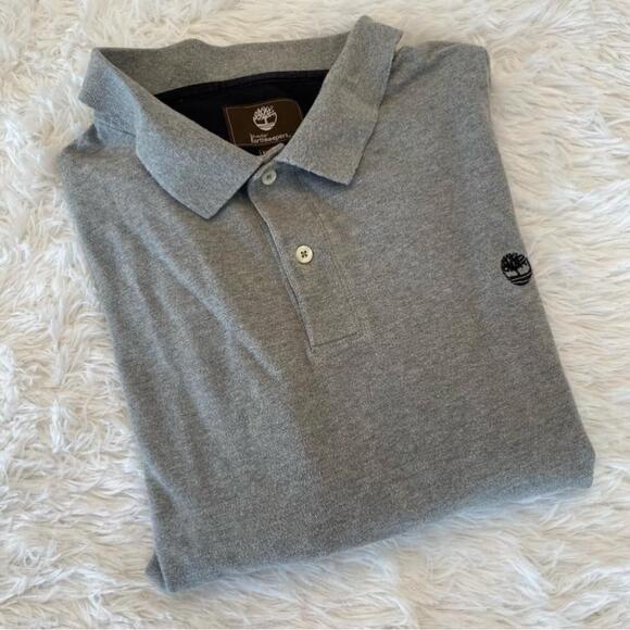 𝅺TIMBERLAND Long Sleeve Polo Shirt Gray Reg Fit Size XXL/TTG - Picture 2 of 4